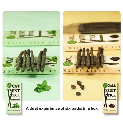 6Pcs Natural Matatabi Cat Stick Mint Caught Bite Excited Rods Silvervine for Cat Teeth Cleaning Treating Pet Supply Cat Toys